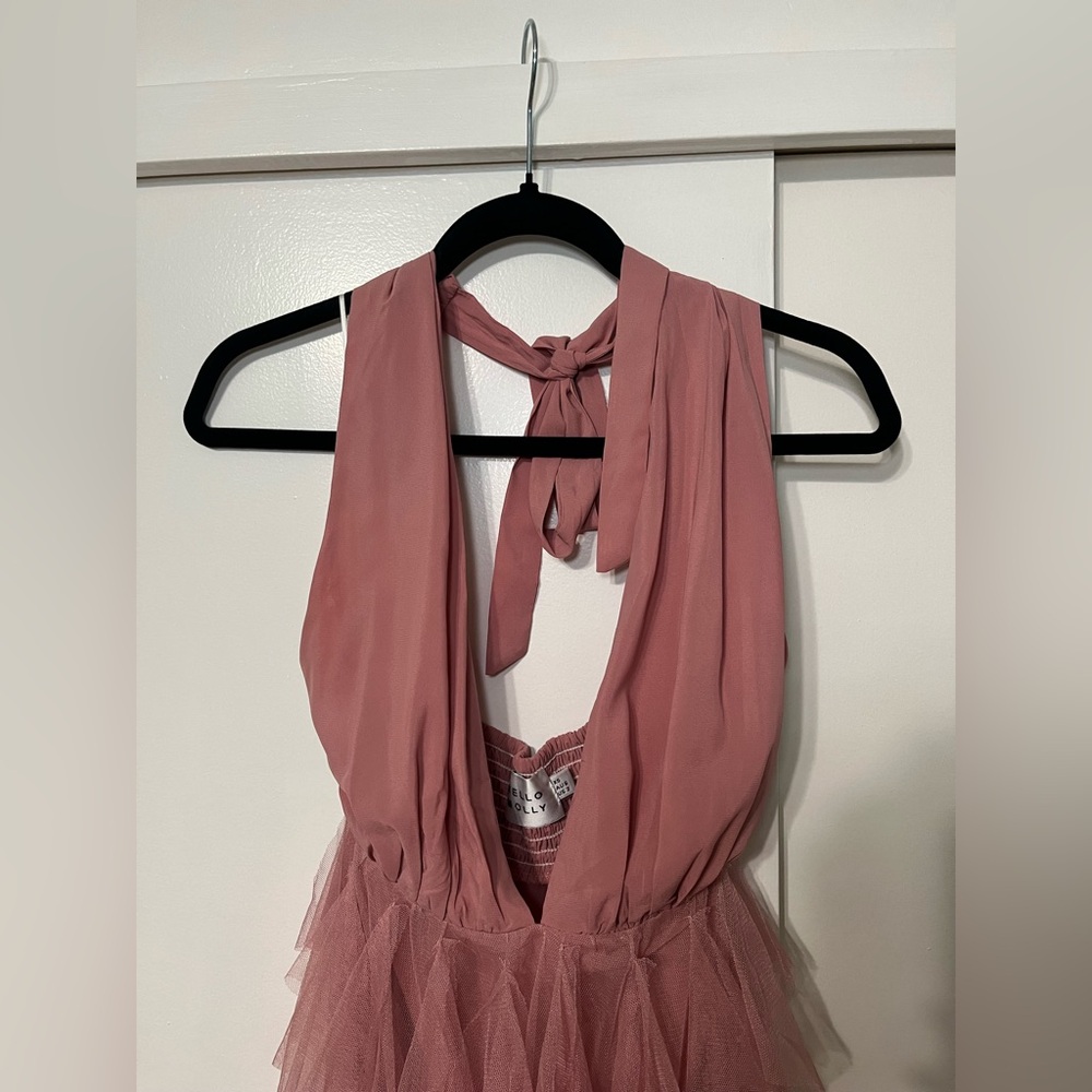 HELLO MOLLY | Into The Middle Tulle Halter Maxi Dress Pink in XS/US 2/AU 6 - Picture 10 of 15